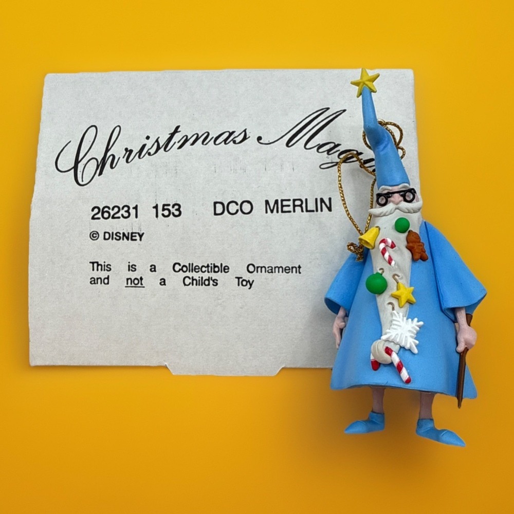 Disney Christmas Magic 26231-153 Merlin Ornament Collectible By Grolier 1980's